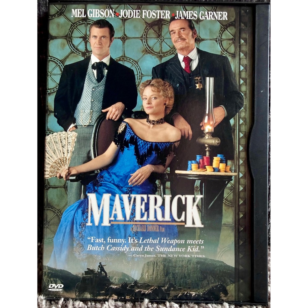 Warner Bros Maverick DVD Movie Mel Gibson Jodie Foster PG Western Comedy